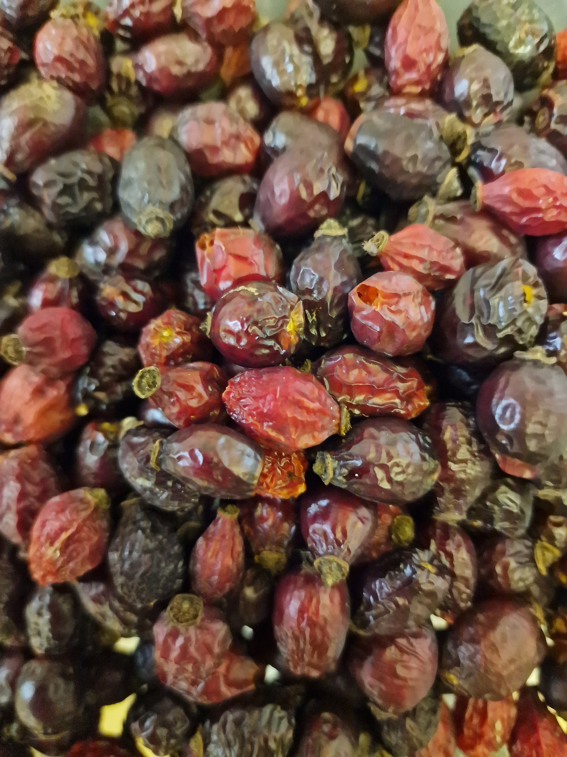 close up of dried rosehip from Botanical Remedies herbal dispensary, an herbal remedy, loose herbal tea