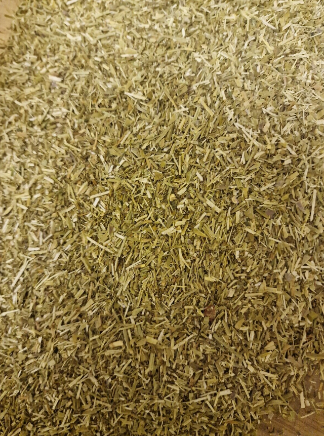 Close up of shepherd's purse herb cut, an herbal remedy from Botanical Remedies herbal dispensary, loose herbal tea