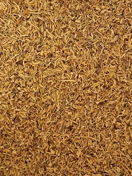 Close up of dried and cut Siberian ginseng root, loose herbal tea from Botanical Remedies herbal dispensary