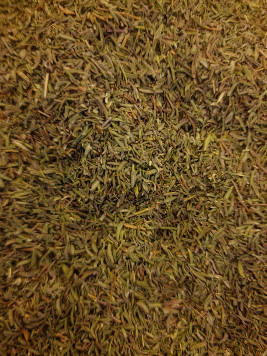 close up of Thyme leaves, an herbal remedy from Botanical Remedies herbal dispensary, loose herbal tea
