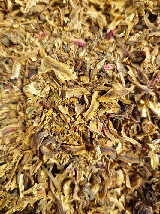 close up of dried White Hibiscus flowers, an herbal remedy from Botanical remedies herbal dispensary, loose herbal tea