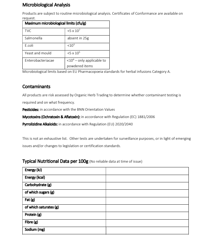 Organic Horse Chestnut seed tea (Aesculus hippocastanum L.) Lab-proven Quality and Purity