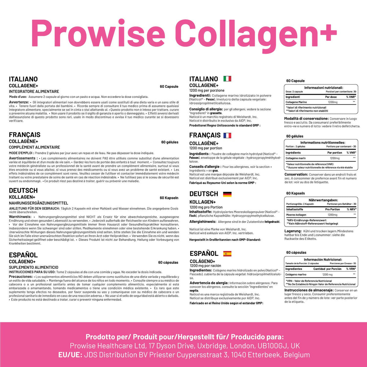 Marine Collagen+ 1200mg - 60 Capsules | UK Manufactured