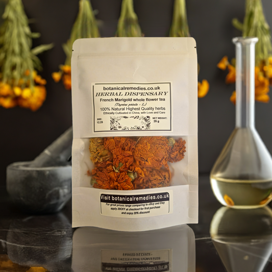 French Marigold whole flower tea (Tagetes patula - L.) Lab-proven Quality and Purity