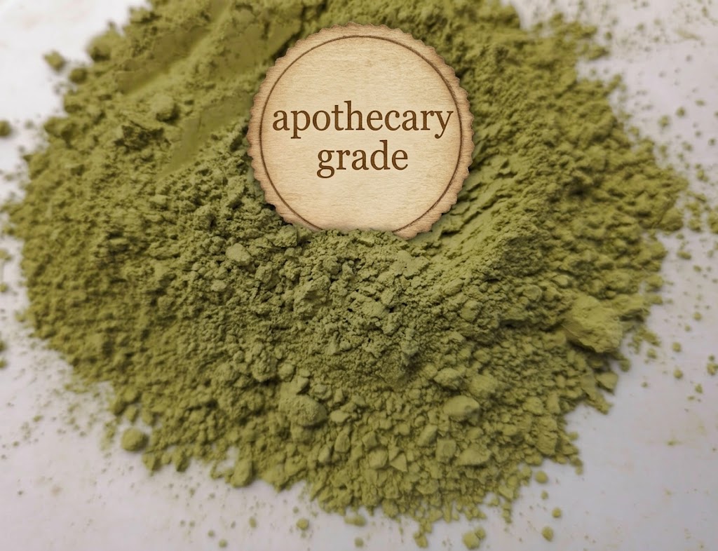 Close up of Organic Japanese Matcha green tea powder. Clearly labeled as Apothecary Grade by Botanical Remedies, ensuring clinical purity and high-end quality