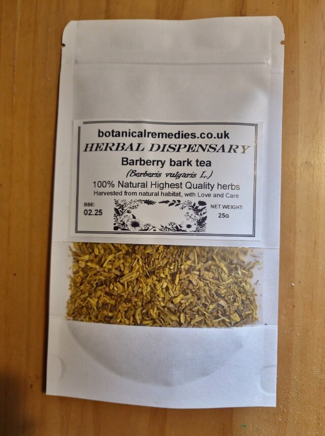 Barberry bark herbal tea (Berberis vulgaris L.)