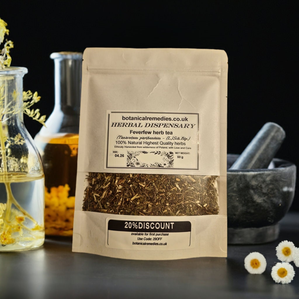 Feverfew herb tea (Tanacetum parthenium - (L.)Sch.Bip.) Lab-proven Quality and Purity