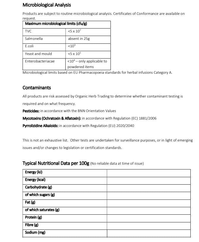 Organic Horse Chestnut seed tea (Aesculus hippocastanum L.) Lab-proven Quality and Purity