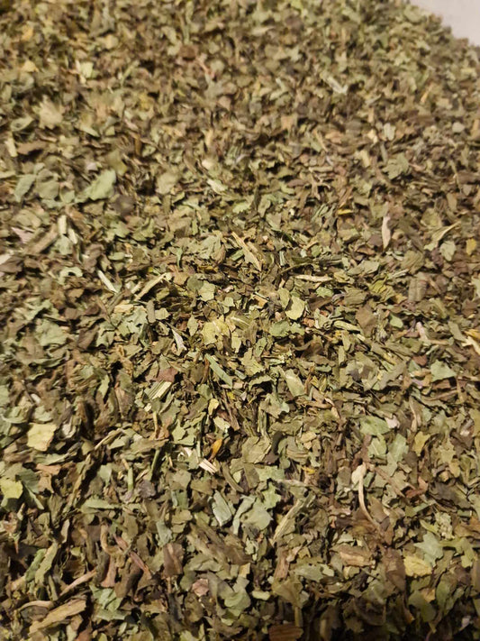 Botanical Remedies Organic Dandelion Leaf (Taraxacum officinale) dried cut olive-green loose herb.