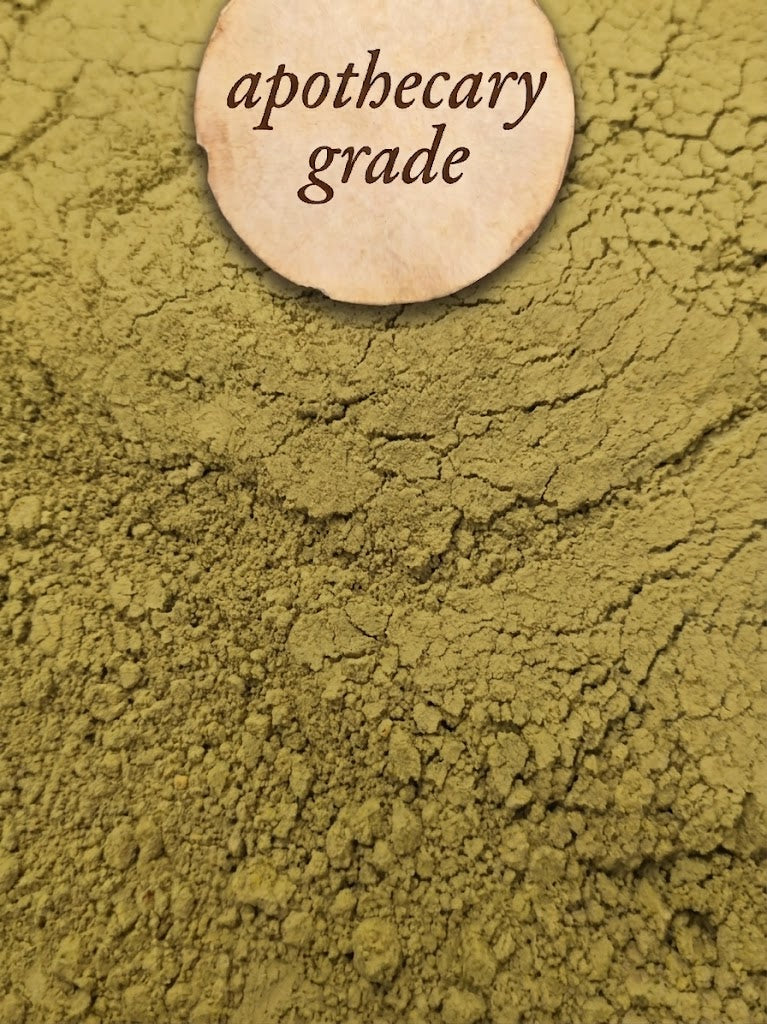 Macro texture shot of finely milled Organic Japanese Matcha powder. Features the Botanical Remedies Apothecary Grade badge, highlighting practitioner-level botanical standards.