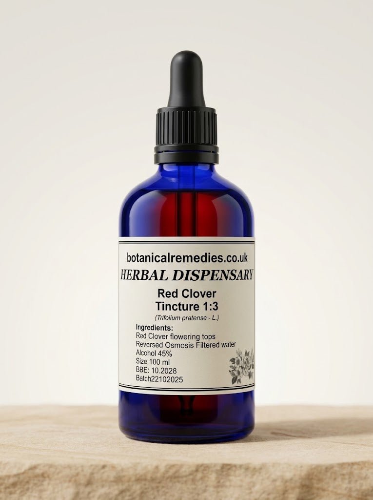 Premium Percolated Red Clover Tincture 1:3 45% ABV (Trifolium pratense) wild-crafted Polish botanical extracted in Great Britain for women's hormonal balance.